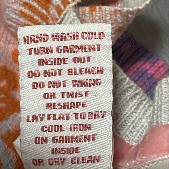 Sundance Button Up Cardigan Knit Cotton Geometric Paisley Floral Small - Picture 6 of 7